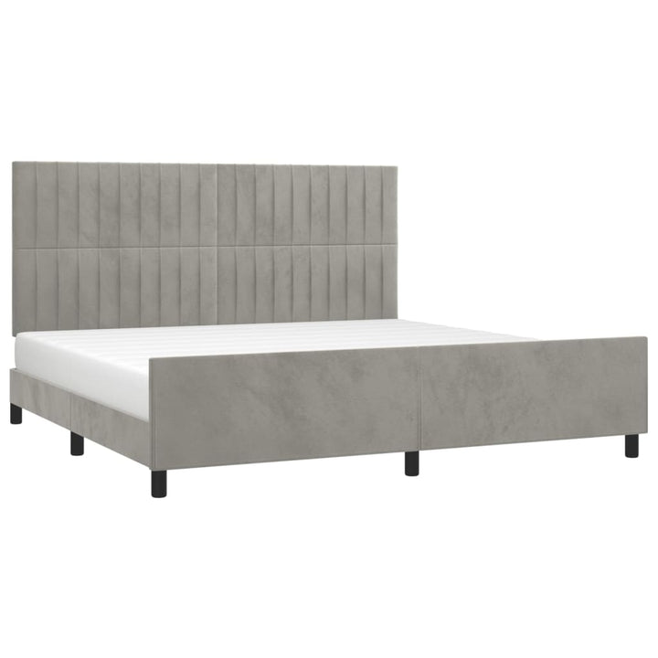 Sengeramme uden madras Lysegrå 200x200 cm Fløjl