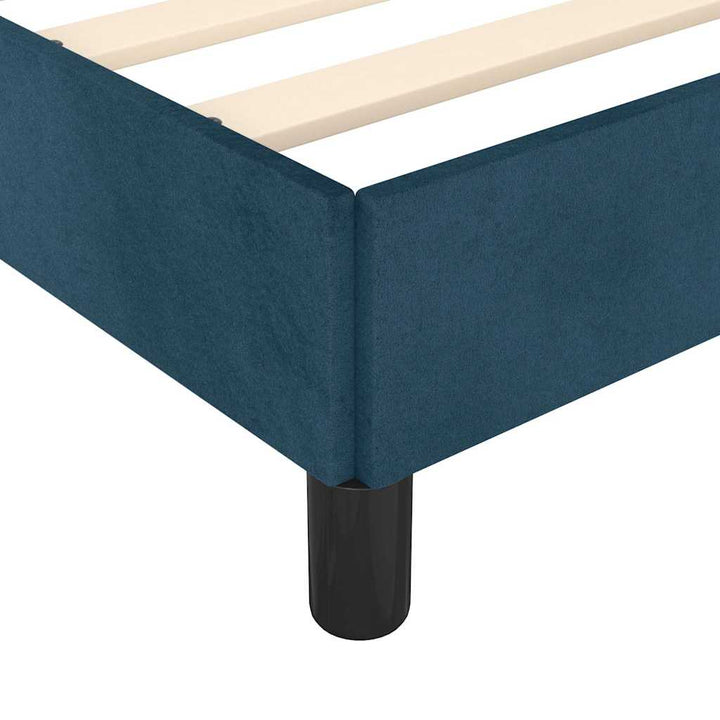 Sengeramme uden madras Mørkeblå 90x190 cm Fløjl