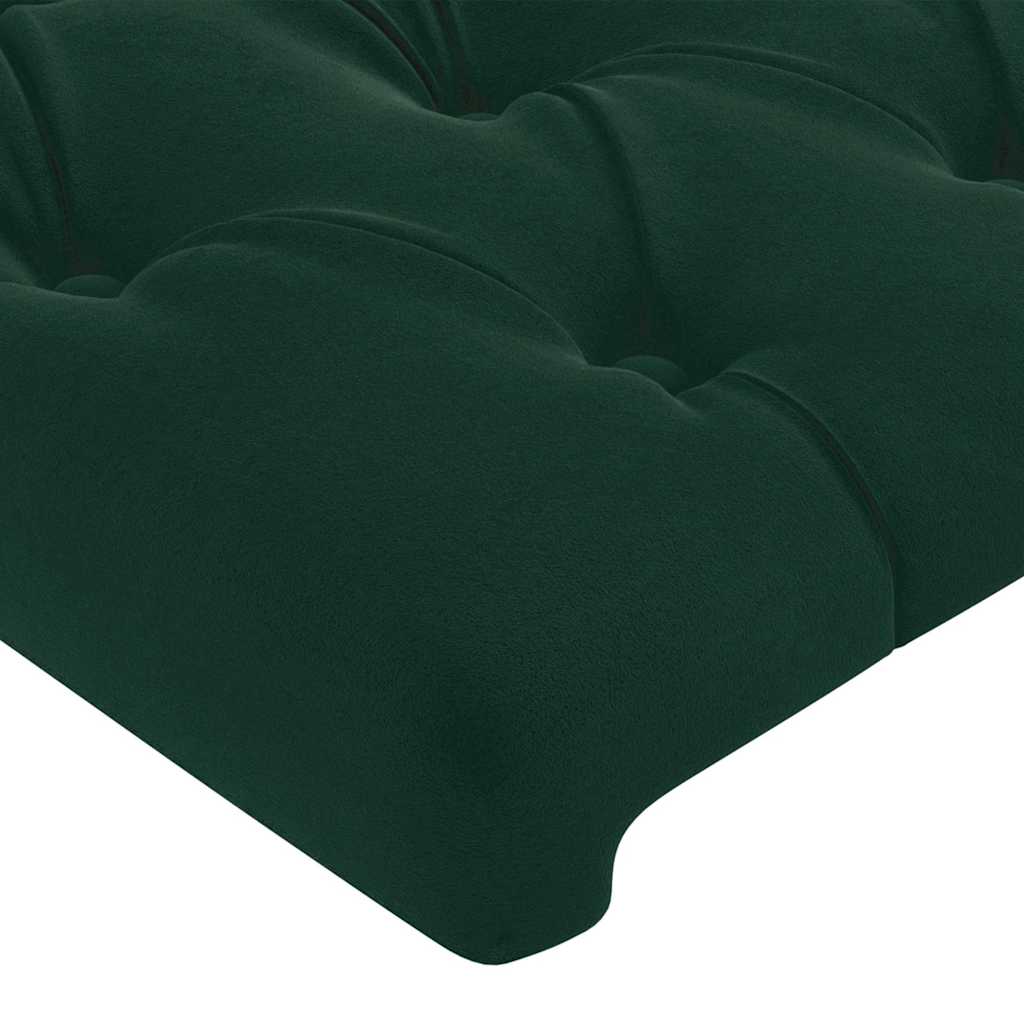 Sengeramme uden madras Mørkegrøn 90x200 cm Fløjl