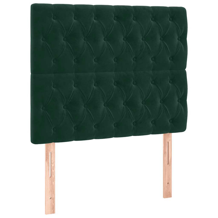 Sengeramme uden madras Mørkegrøn 100x200 cm Fløjl