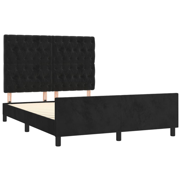 Sengeramme uden madras Sort 140x200 cm Fløjl