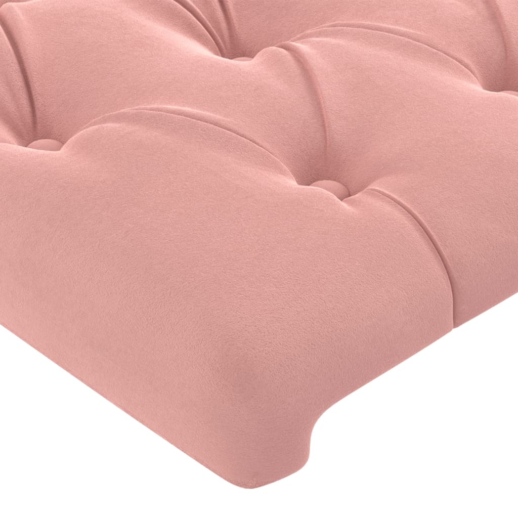 sengeramme med sengegavl 140x200 cm fløjl pink