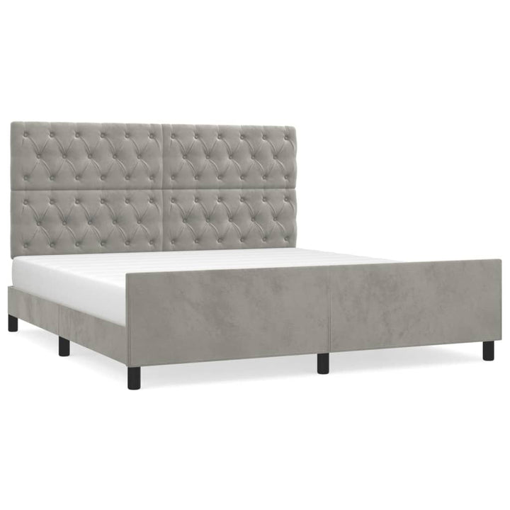 Sengeramme uden madras Lysegrå 160x200 cm Fløjl