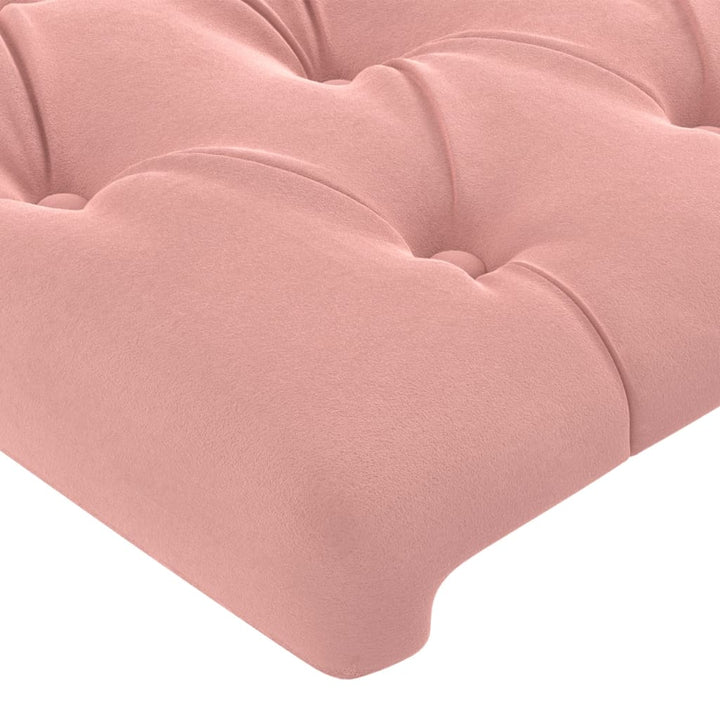 sengeramme med sengegavl 160x200 cm fløjl pink