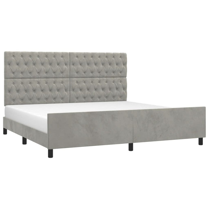 Sengeramme uden madras Lysegrå 200x200 cm Fløjl