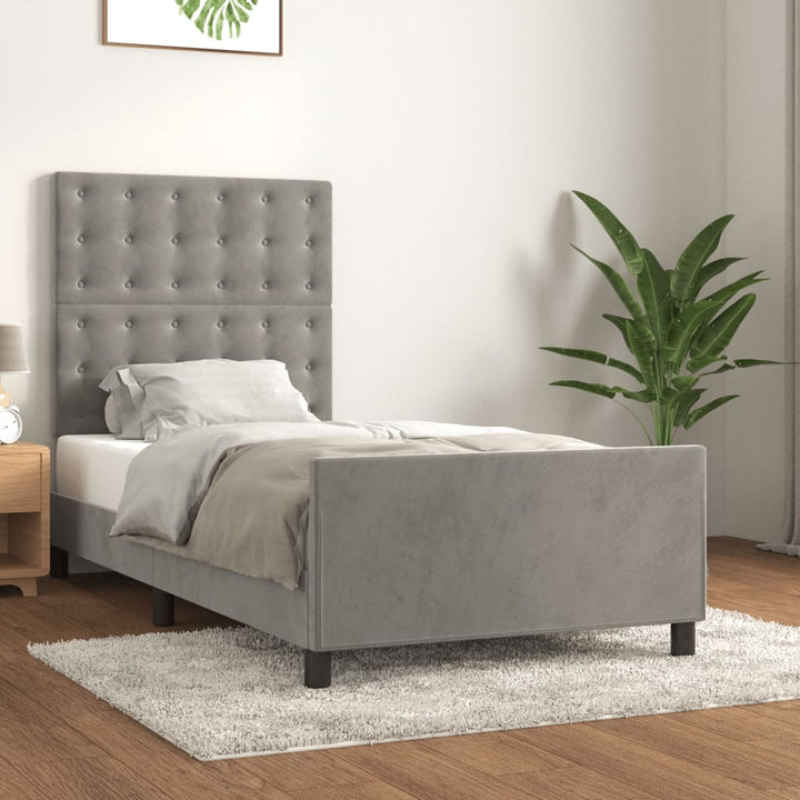 Sengeramme uden madras Lysegrå 80x200 cm Fløjl