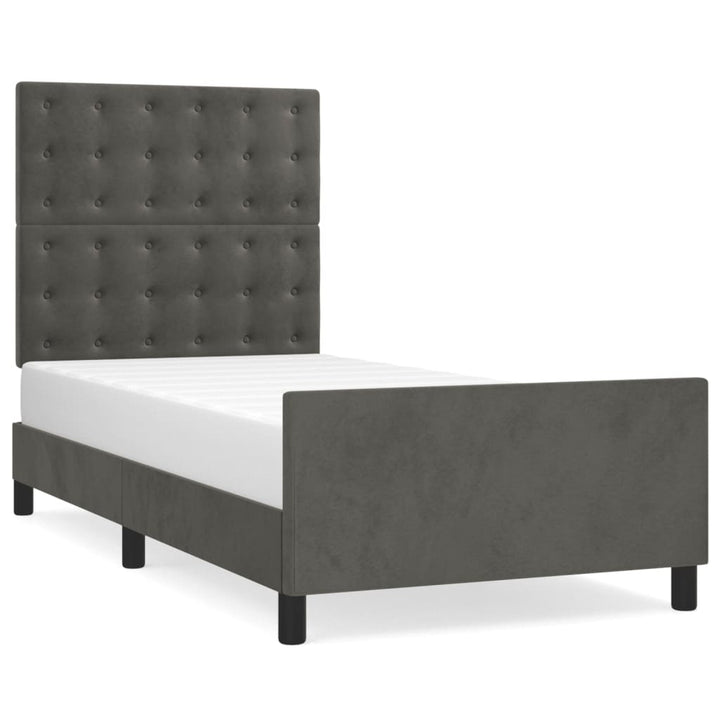 Sengeramme uden madras Mørkegrå 80x200 cm Fløjl
