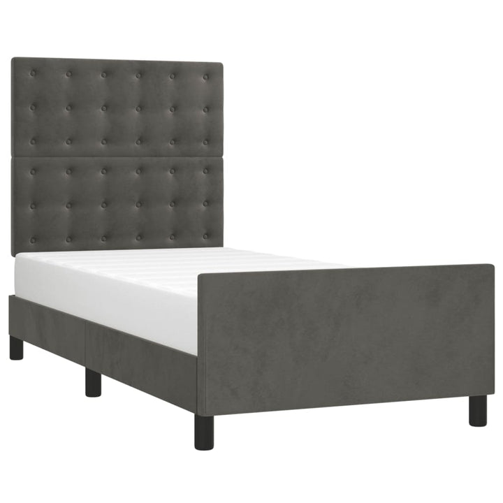 Sengeramme uden madras Mørkegrå 80x200 cm Fløjl