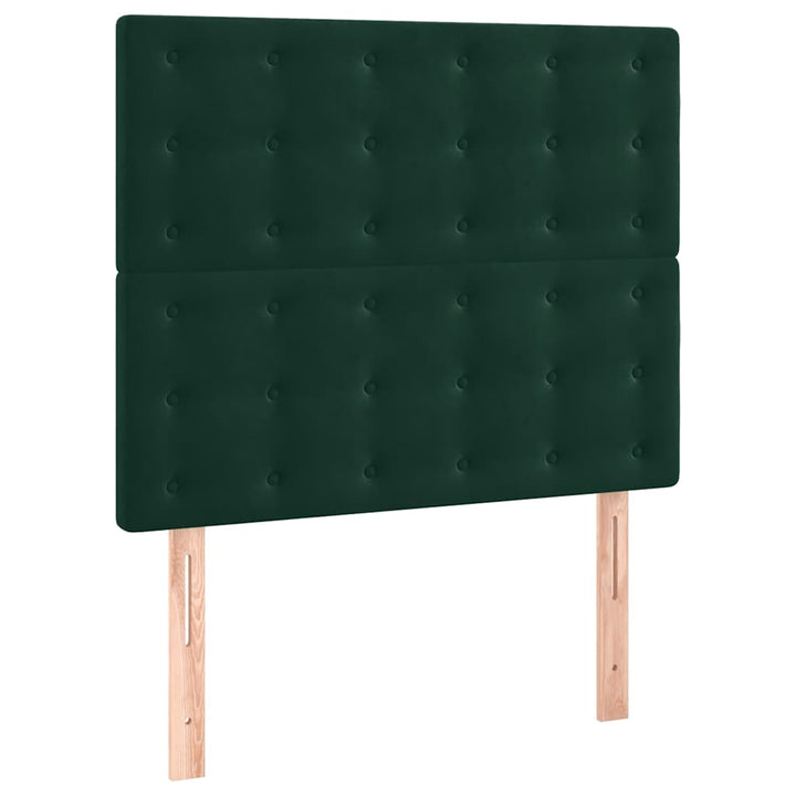 Sengeramme uden madras Mørkegrøn 90x200 cm Fløjl
