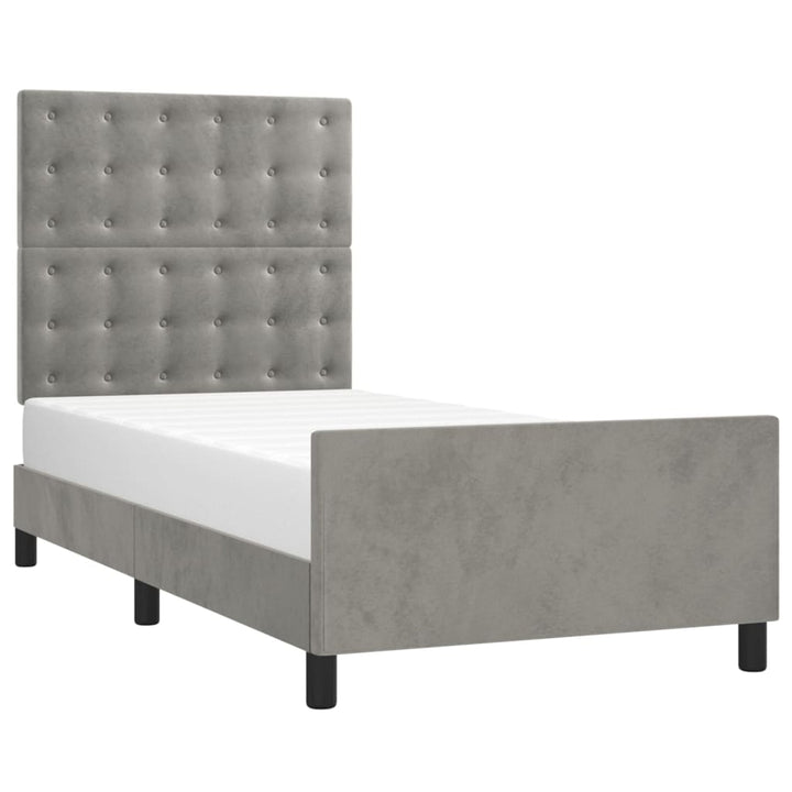 Sengeramme uden madras Lysegrå 100x200 cm Fløjl