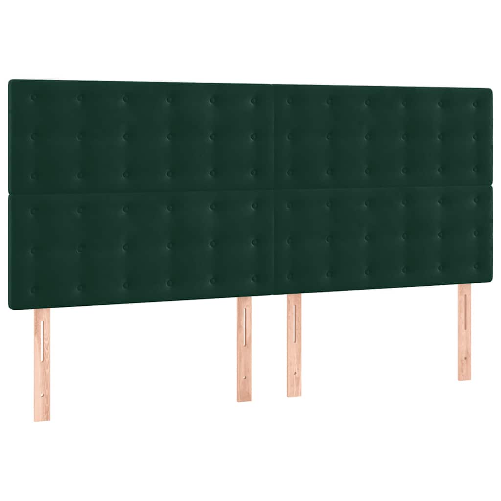 Sengeramme uden madras Mørkegrøn 140x200 cm Fløjl