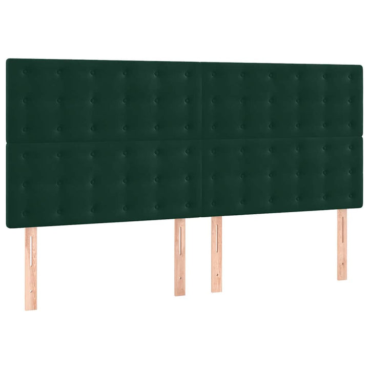 Sengeramme uden madras Mørkegrøn 160x200 cm Fløjl