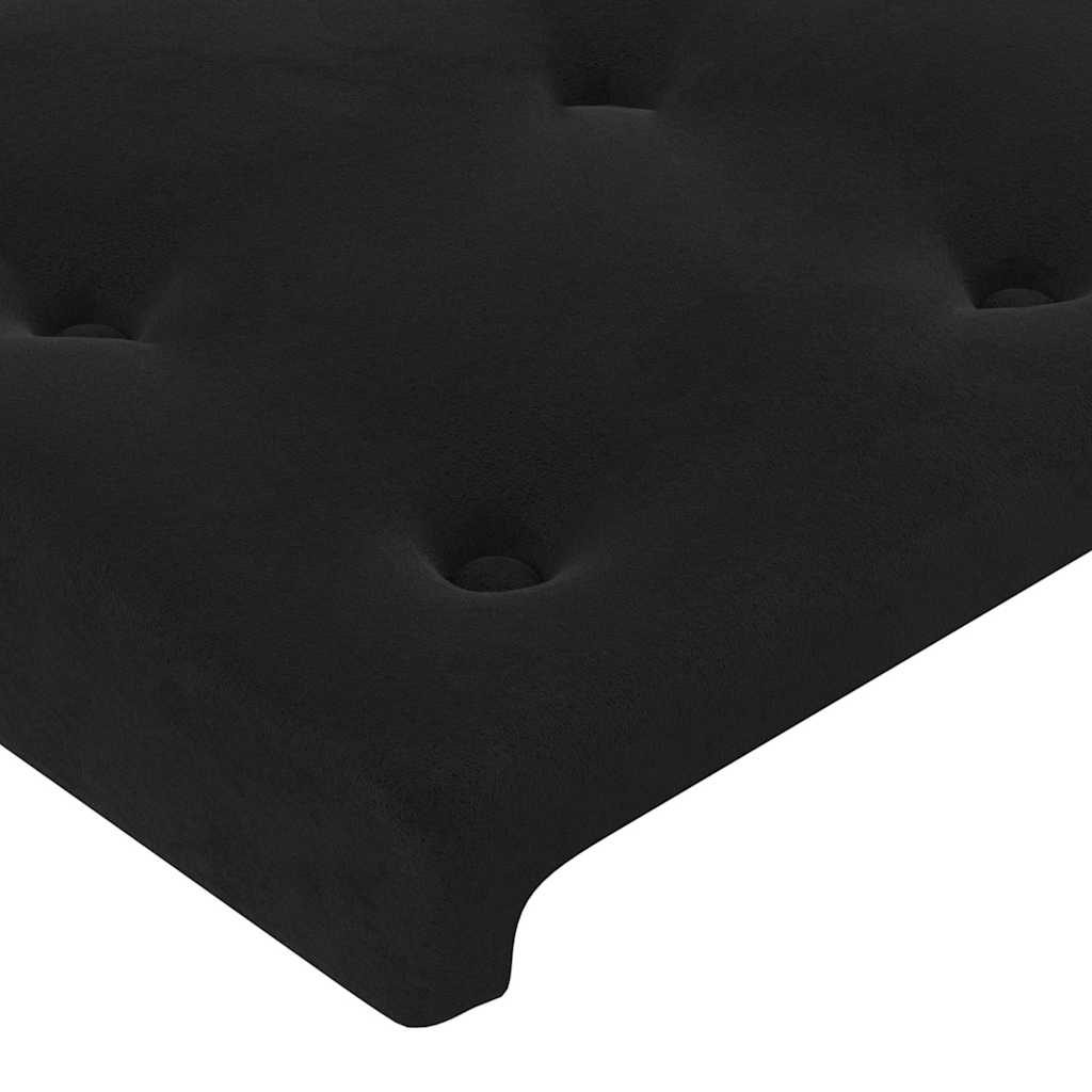 Sengeramme uden madras Sort 200x200 cm Fløjl