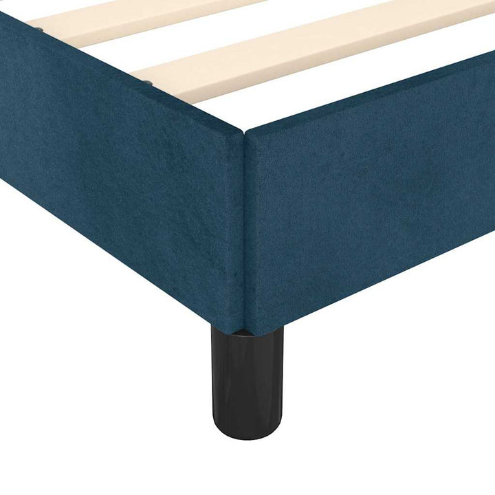 Sengeramme uden madras Mørkeblå 200x200 cm Fløjl