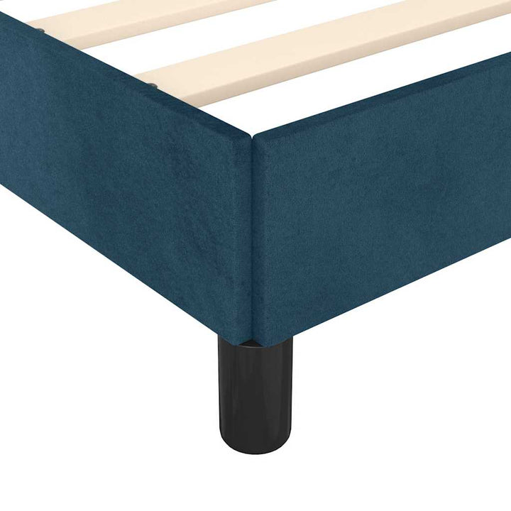Sengeramme uden madras Mørkeblå 200x200 cm Fløjl