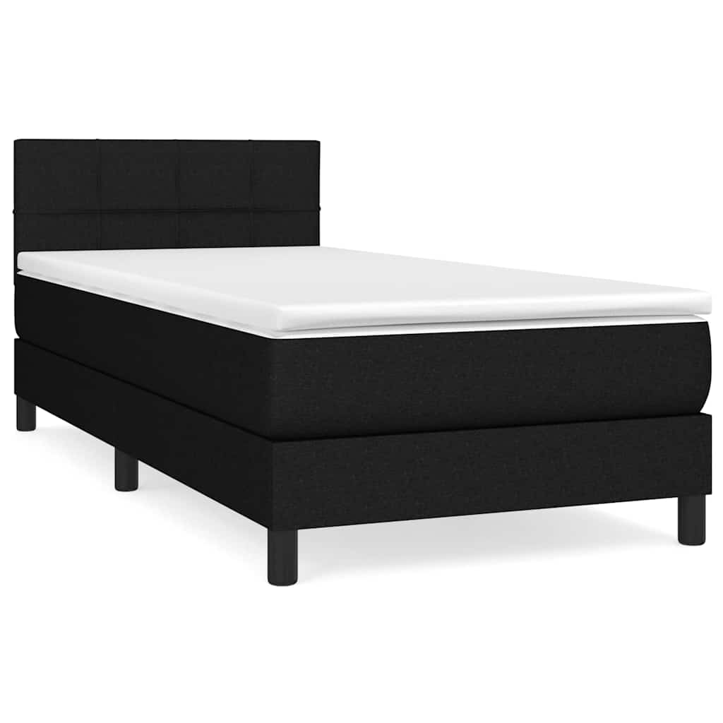 kontinentalseng med madras 90x190 cm stof sort