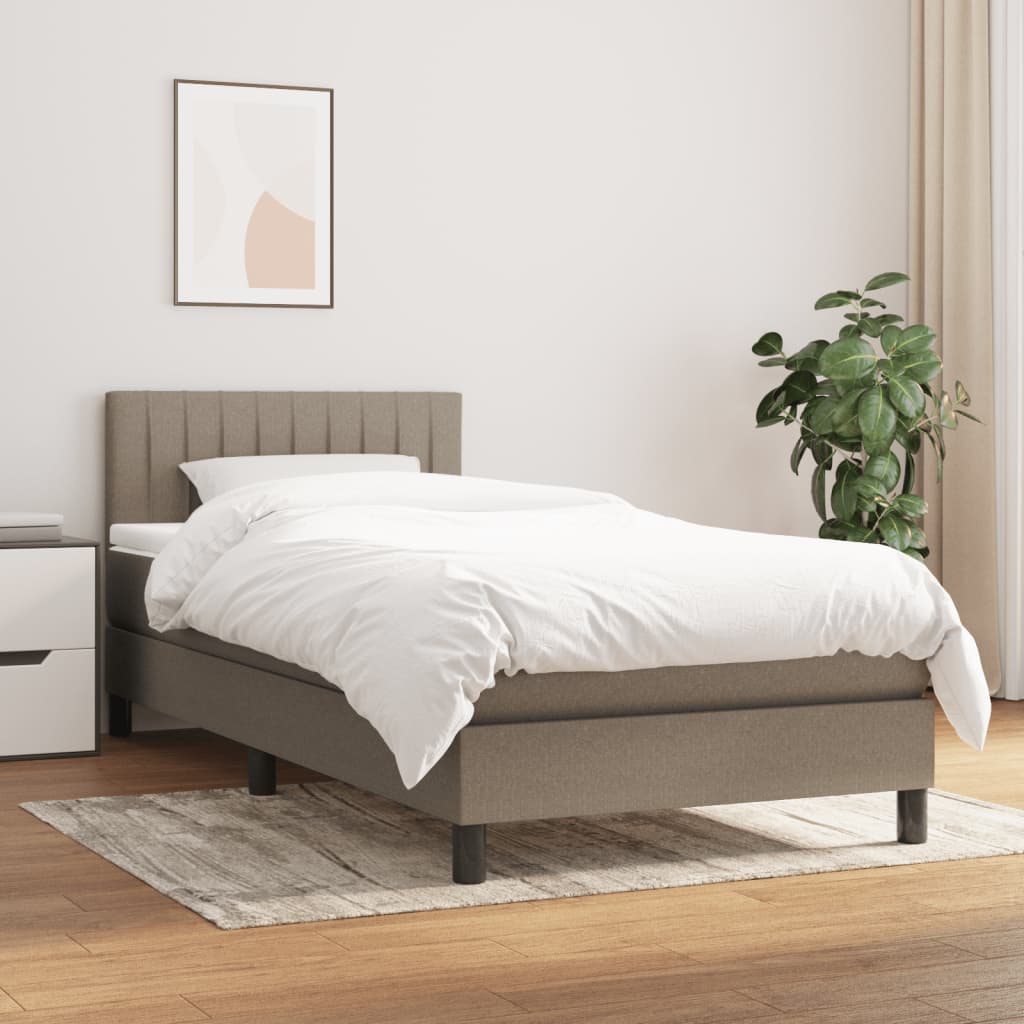 kontinentalseng med madras 80x200 cm stof gråbrun