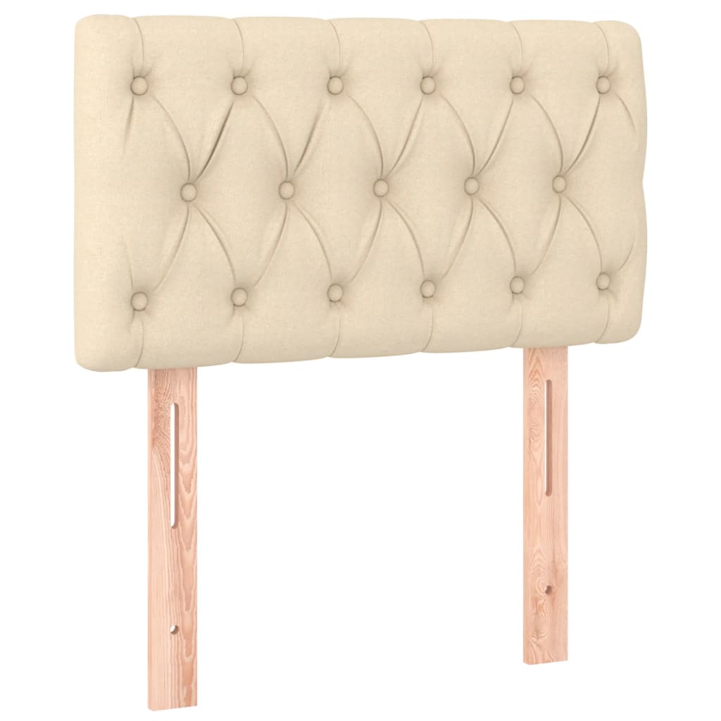 kontinentalseng med madras 80x200 cm stof cremefarvet