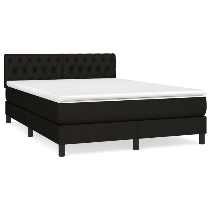 kontinentalseng med madras 140x190 cm stof sort