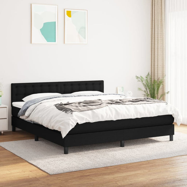 kontinentalseng med madras 180x200 cm stof sort