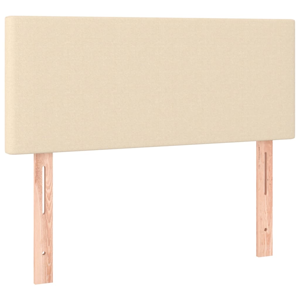 kontinentalseng med madras 90x190 cm stof cremefarvet