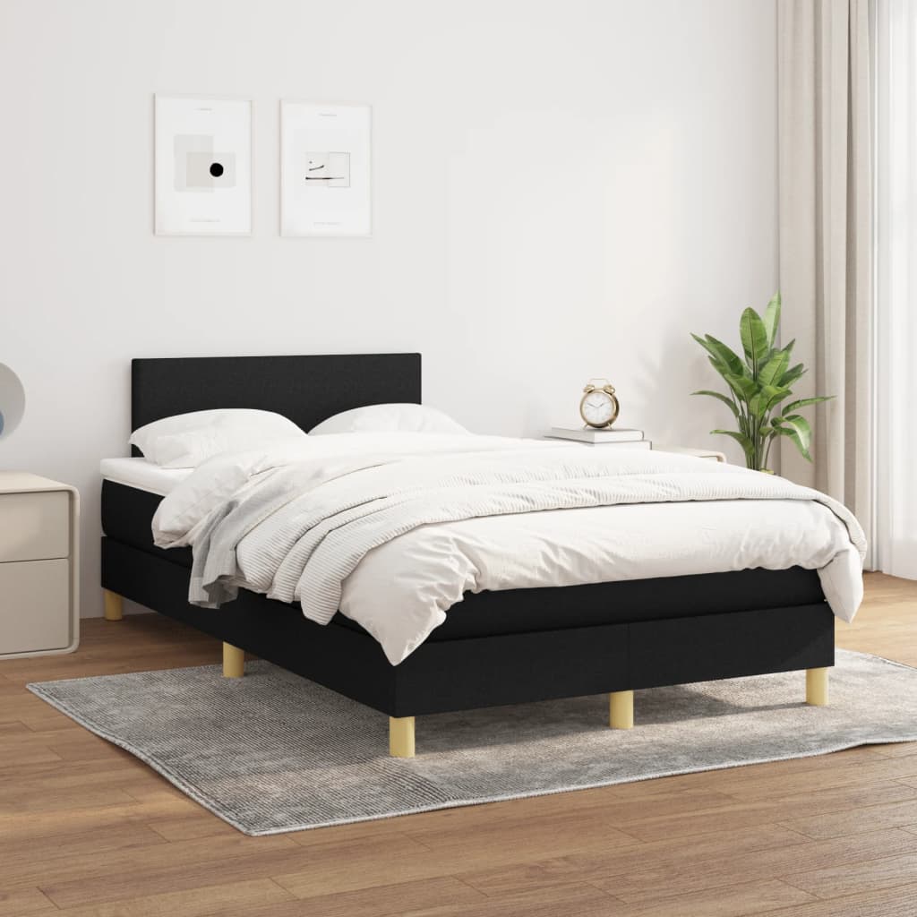 kontinentalseng med madras 120x200 cm stof sort