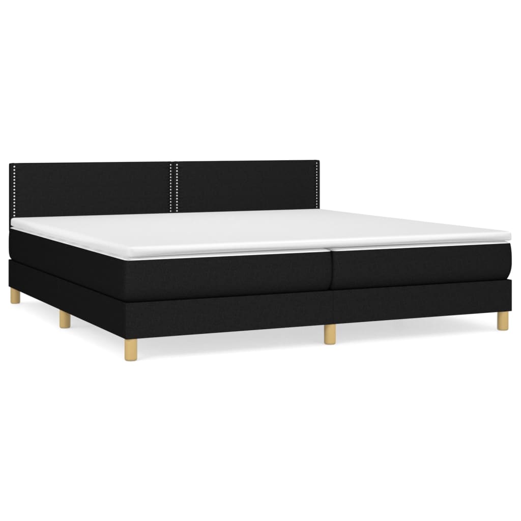 kontinentalseng med madras 200x200 cm stof sort