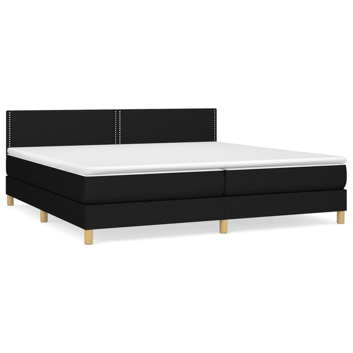 kontinentalseng med madras 200x200 cm stof sort