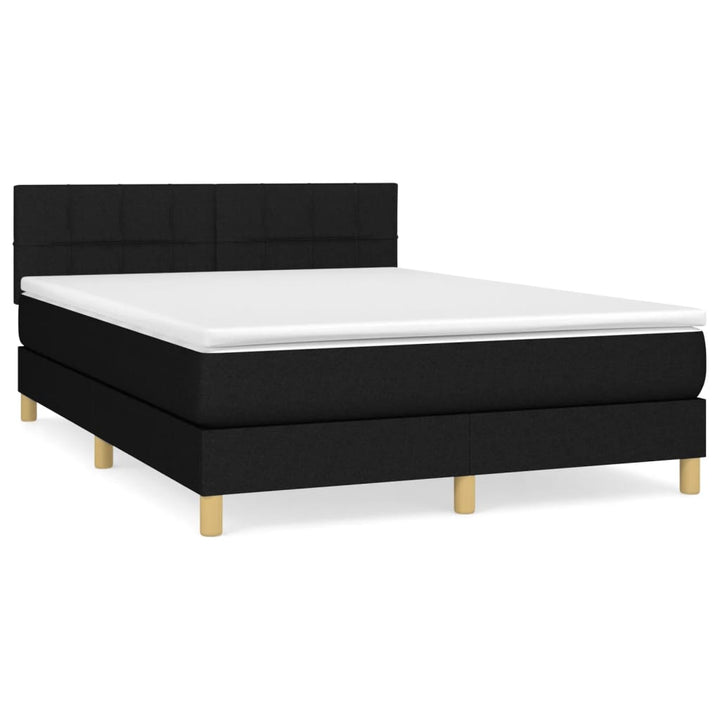 kontinentalseng med madras 140x190 cm stof sort