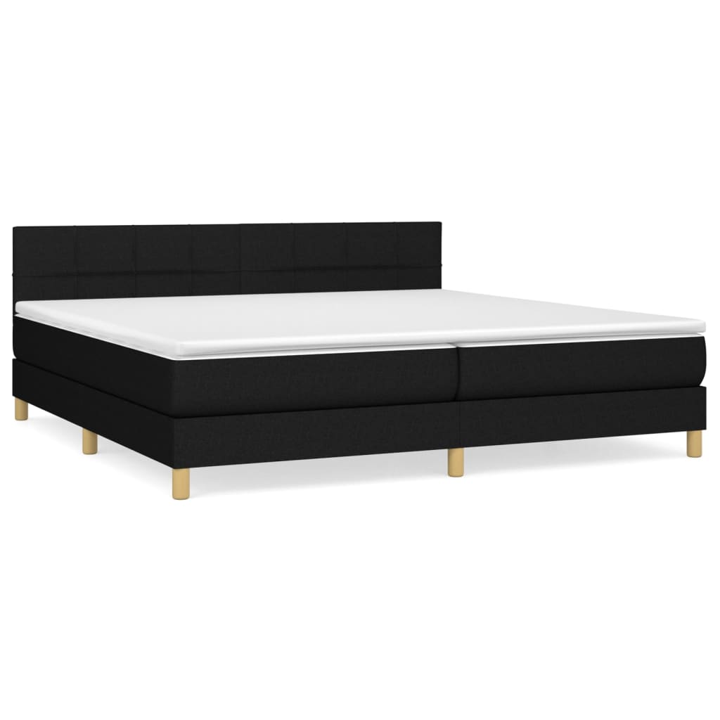 kontinentalseng med madras 200x200 cm stof sort