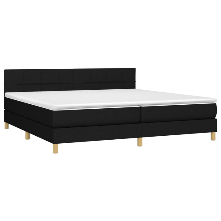 kontinentalseng med madras 200x200 cm stof sort