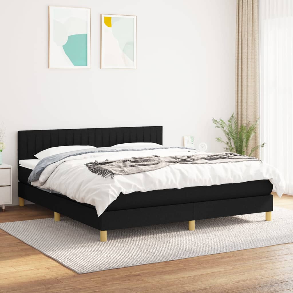 kontinentalseng med madras 180x200 cm stof sort