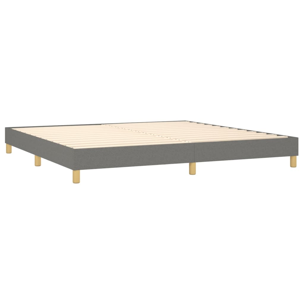 kontinentalseng med madras 200x200 cm stof mørkegrå