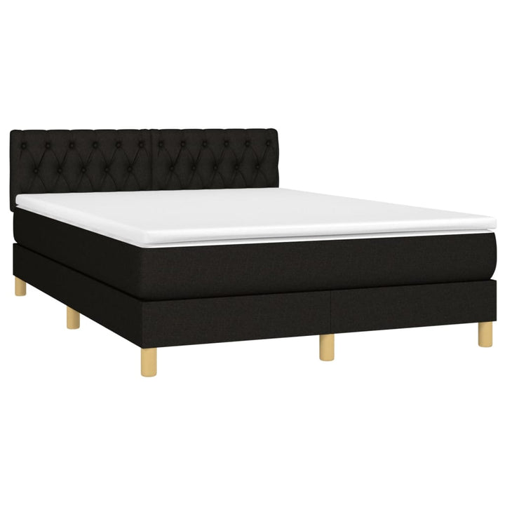 kontinentalseng med madras 140x190 cm stof sort