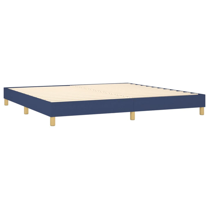 kontinentalseng med madras 200x200 cm stof blå