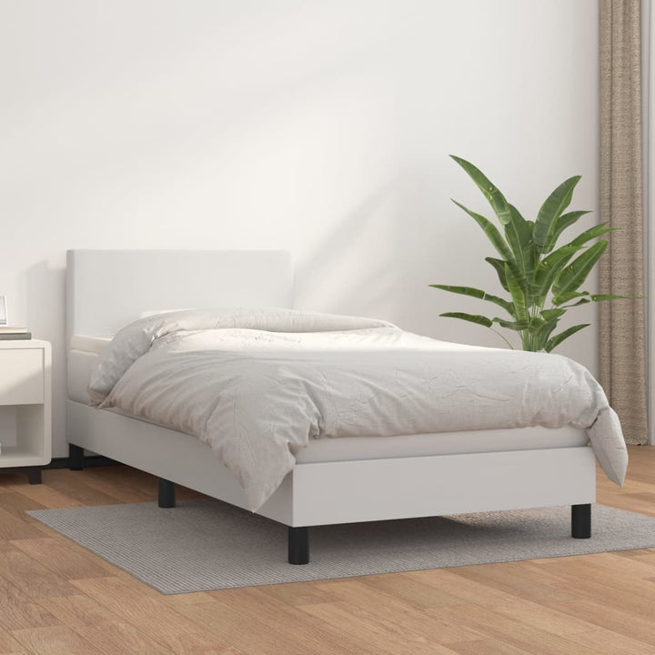 kontinentalseng med madras 80x200 cm kunstlæder hvid