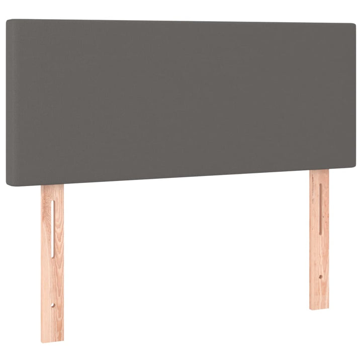 kontinentalseng med madras 80x200 cm kunstlæder grå