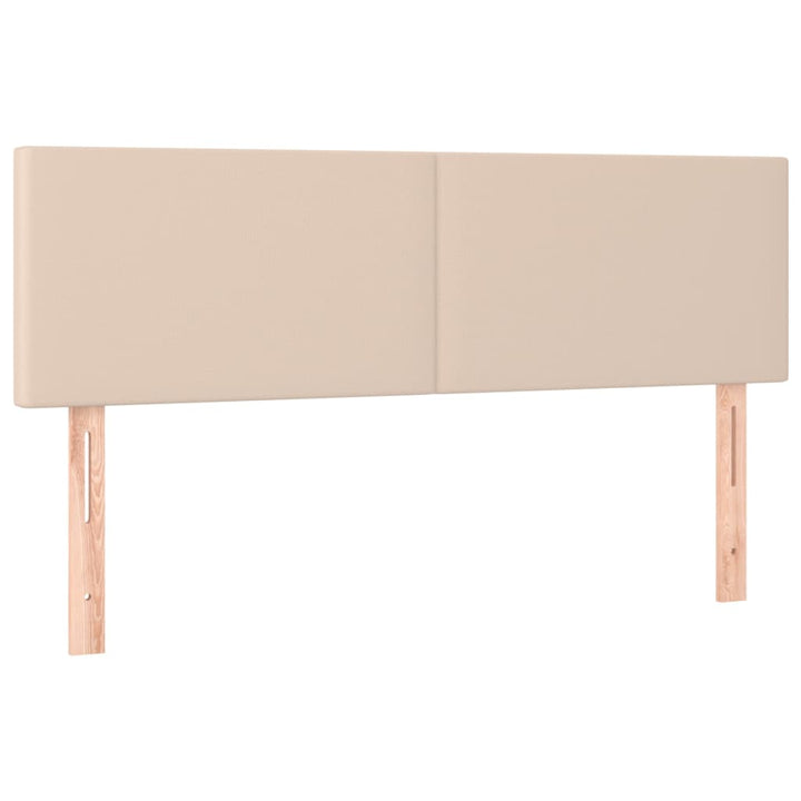 kontinentalseng 140x200 cm kunstlæder cappuccinofarvet