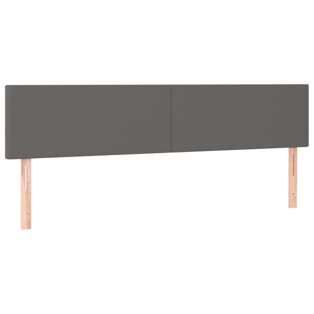 kontinentalseng 160x200 cm kunstlæder grå