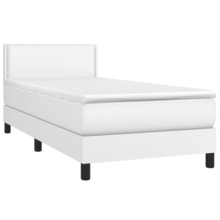 kontinentalseng med madras 100x200 cm kunstlæder hvid