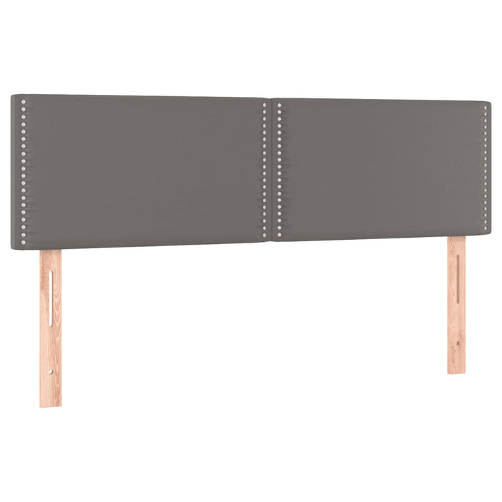 kontinentalseng med madras 140x200 cm kunstlæder grå