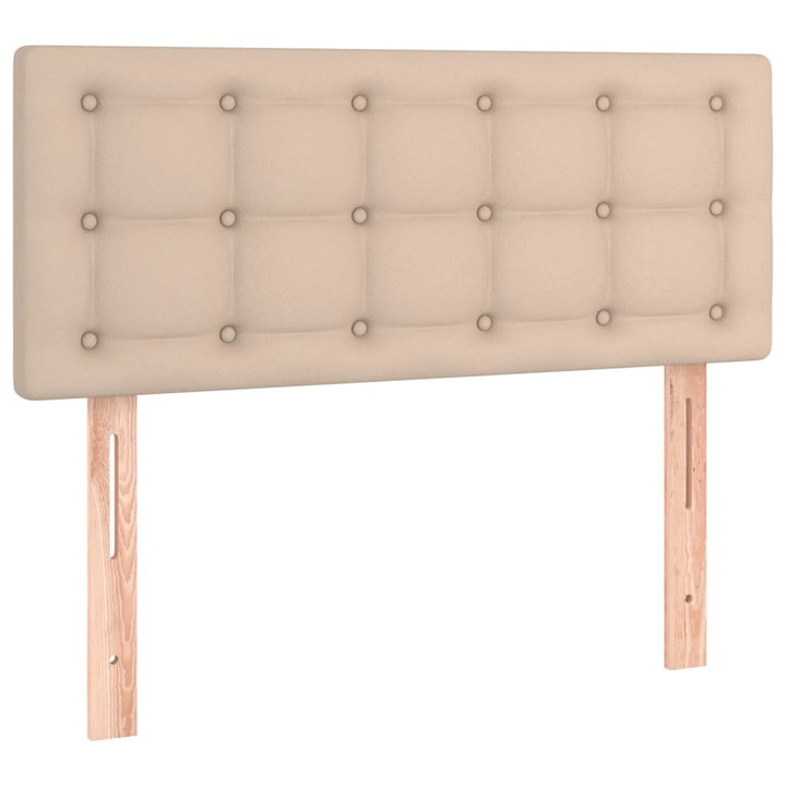 kontinentalseng 90x200 cm kunstlæder cappuccinofarvet