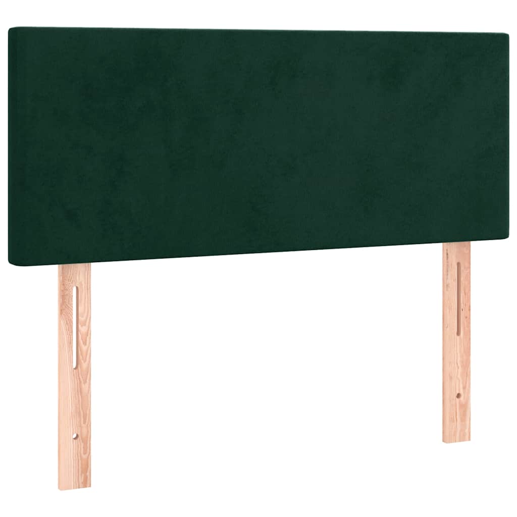 kontinentalseng med madras 80x200 cm fløjl mørkegrøn