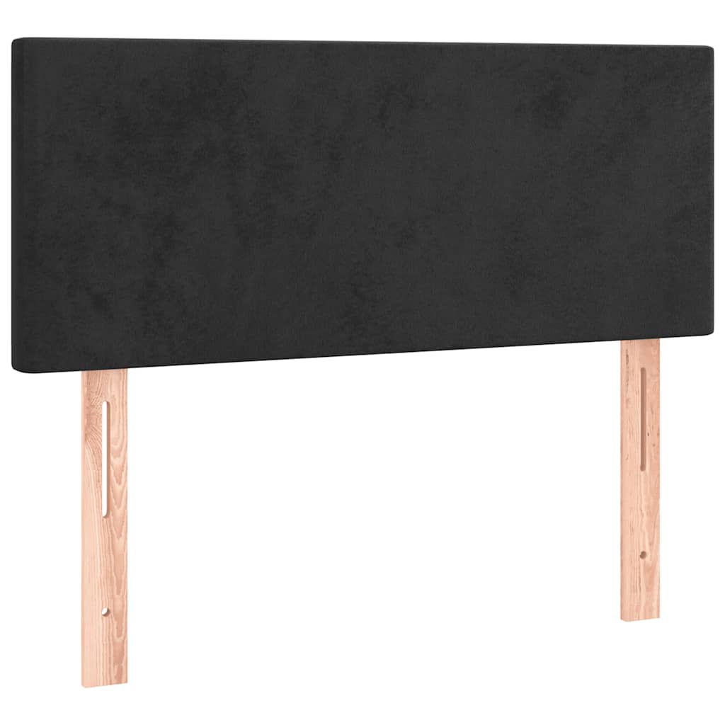 kontinentalseng med madras 100x200 cm fløjl sort