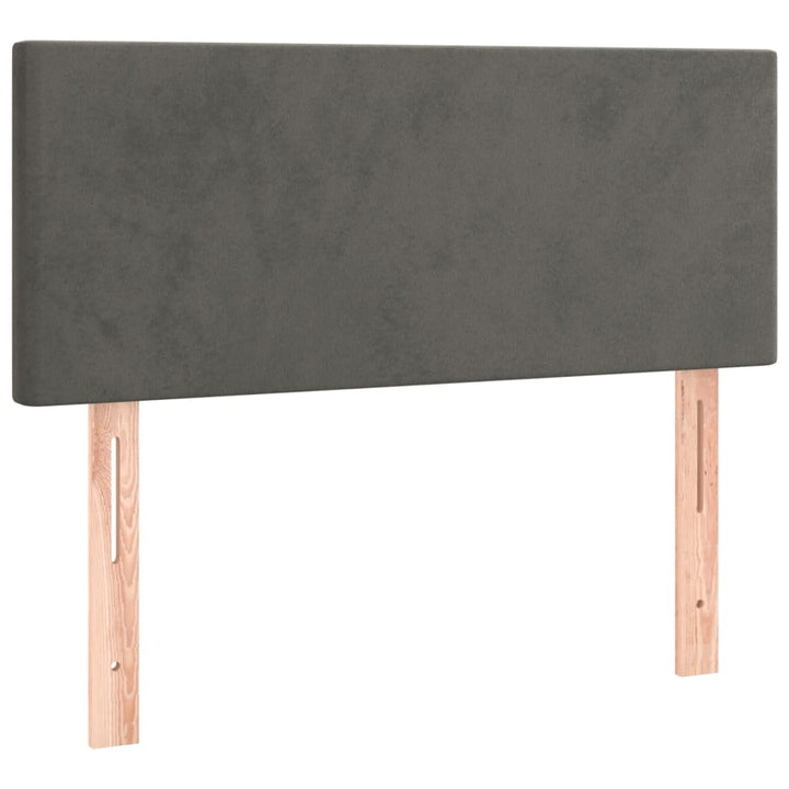 kontinentalseng 120x200 cm fløjl mørkegrå