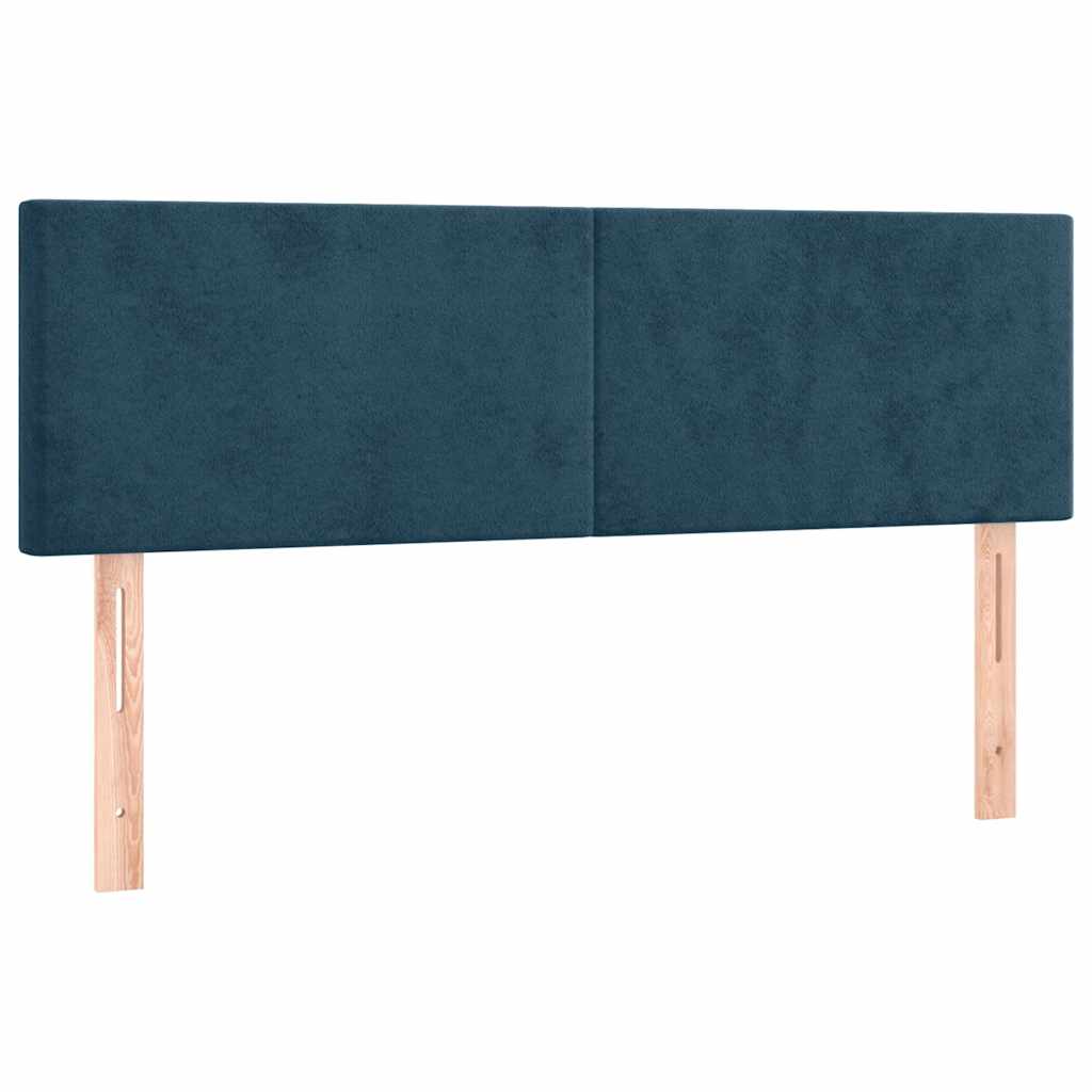 kontinentalseng med madras 140x190 cm fløjl mørkeblå