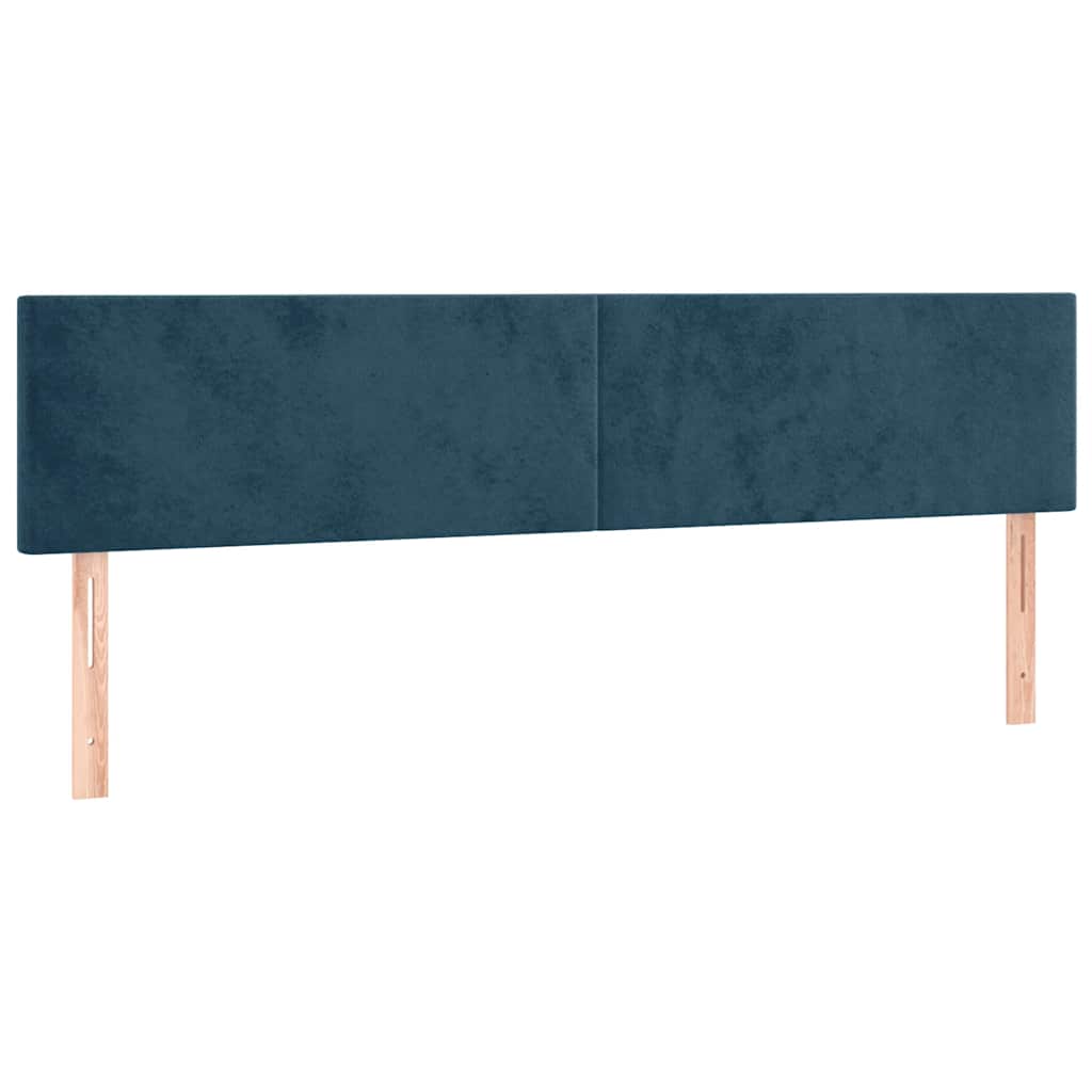 kontinentalseng med madras 160x200 cm fløjl mørkeblå