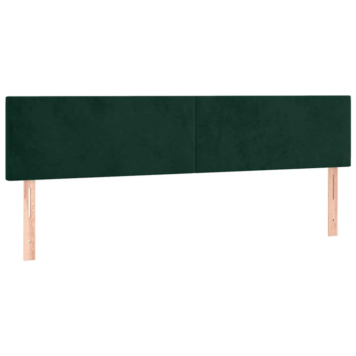 kontinentalseng med madras 200x200 cm fløjl mørkegrøn
