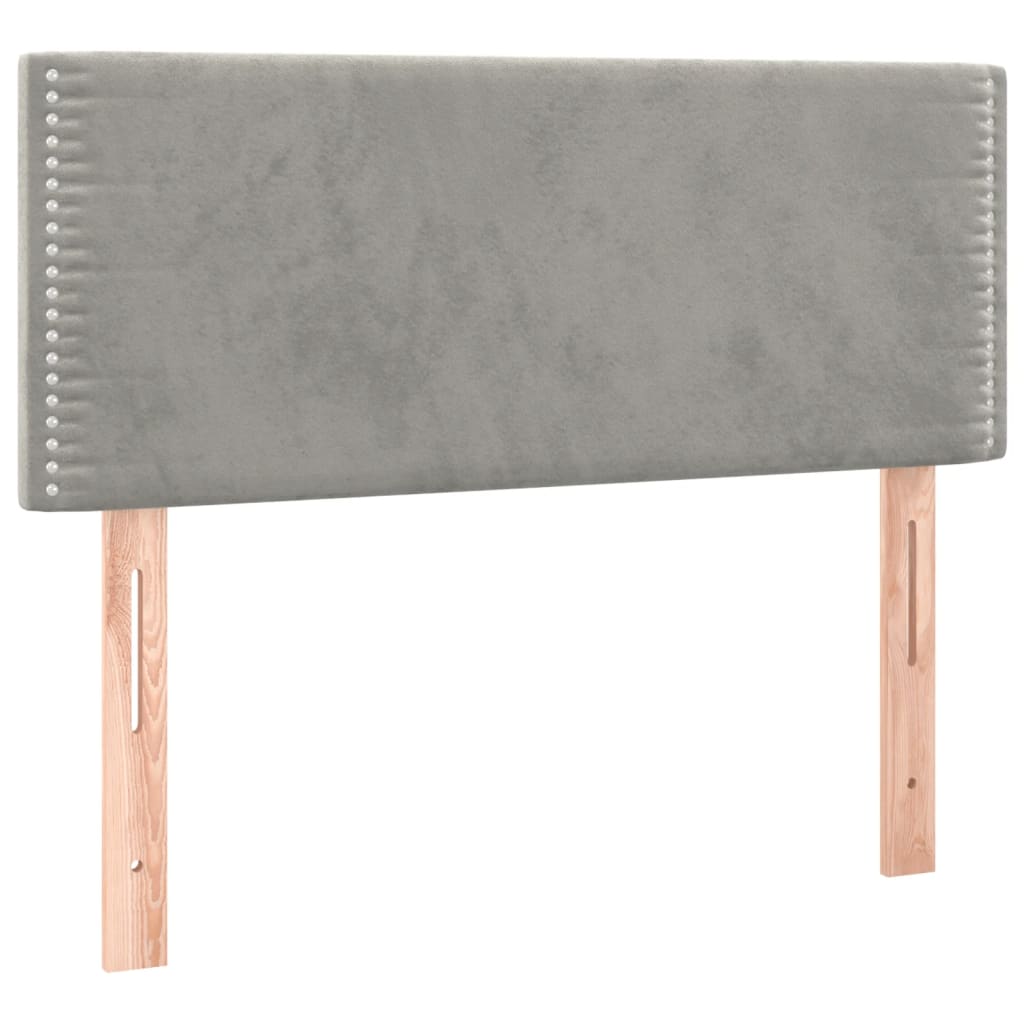 kontinentalseng med madras 80x200 cm fløjl lysegrå