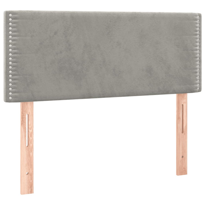 kontinentalseng med madras 100x200 cmfløjl lysegrå